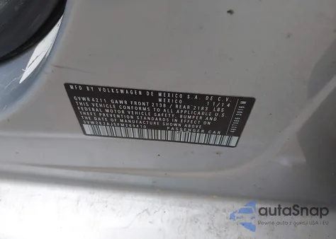 2015 Volkswagen Jetta 2.0L S z USA, uszkodzony, nr VIN 3VW2K7AJ5FM269410